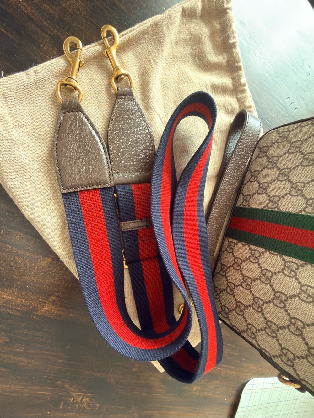 Gucci Brown GG Supreme Belt Bag with Green and Red Web Stripe - Picture 15 of 16